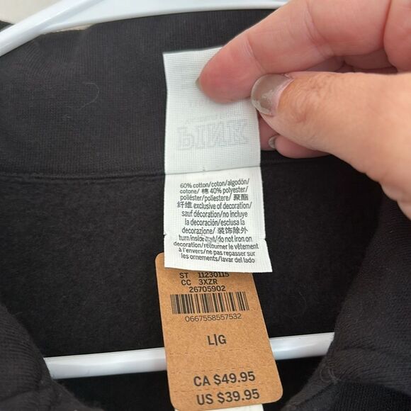 Victoria’s Secret Pink Women black collared pocket oversize sweatshirt large NWT - Picture 8 of 9